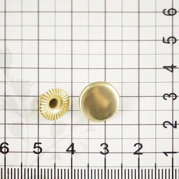 Кнопка пружинная 15 мм, золото