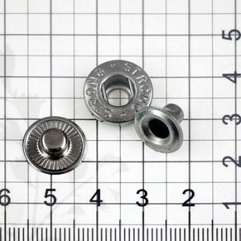 Кнопка пружинная нержавейка 15 мм, блэк никель