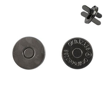 Кнопка магнитная, 14 мм, плоская, блэк никель