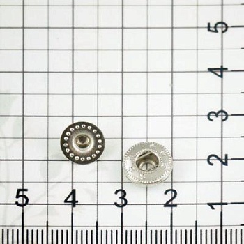 Кнопка пружинная 10 мм, никель