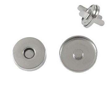 Кнопка магнитная ЕВ 01, 18 мм, с бортиком, никель